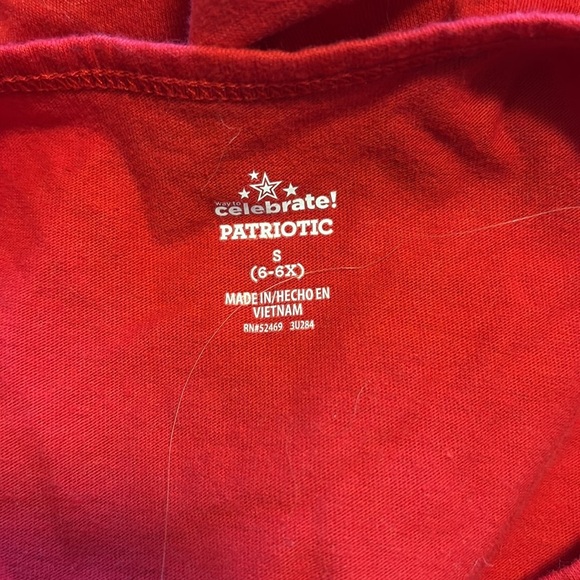 girls butterfly patriotic top - Picture 2 of 2